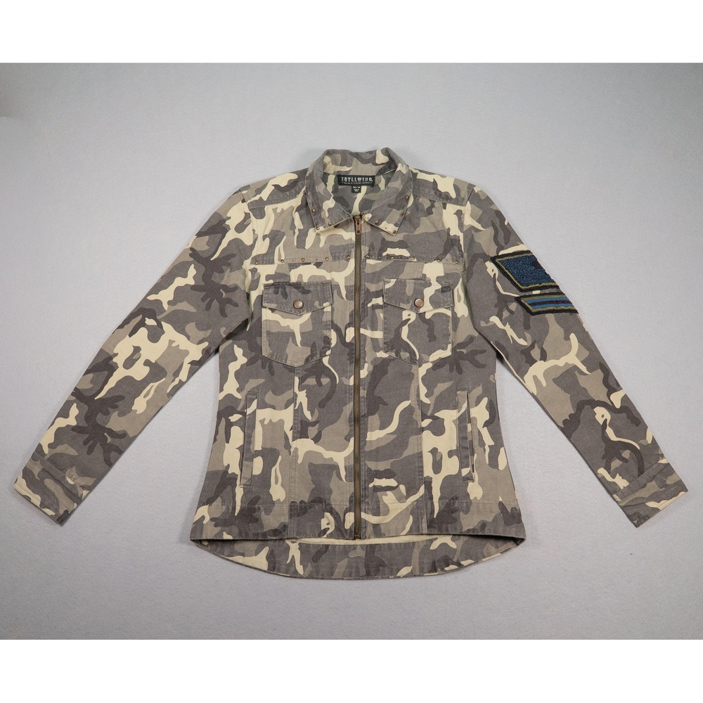 Women's Camo Utility Jacket Studded Western Ranch Workwear Zip Front XS